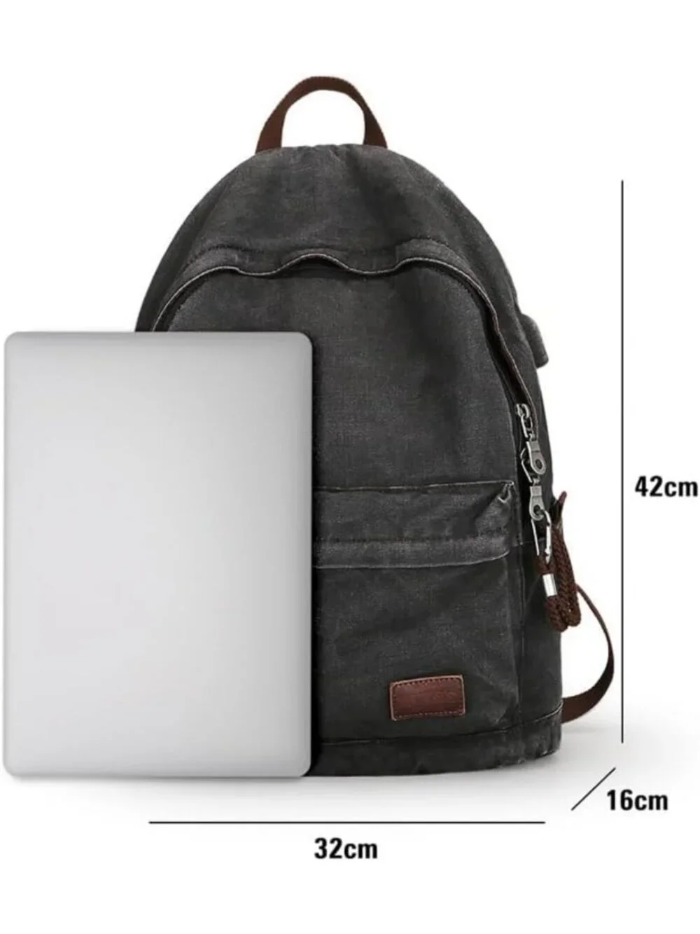 Stylish Canvas Backpack for Men & Women - Fits 15.6